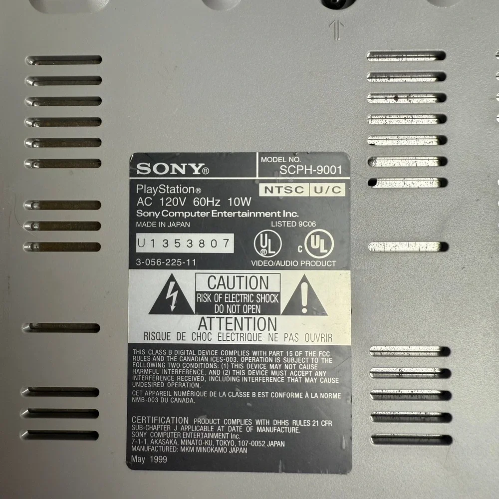 Sony PlayStation 1 Console WORKS Bundle with AV Power Cables and Memory Card